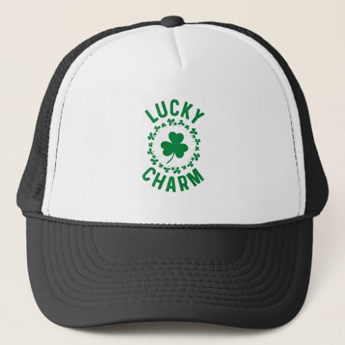 Cute St Patricks Day Lucky Charm Green Shamrock St Trucker Hat