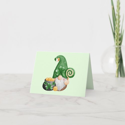 Cute St Patricks Day Lucky Gnome Card