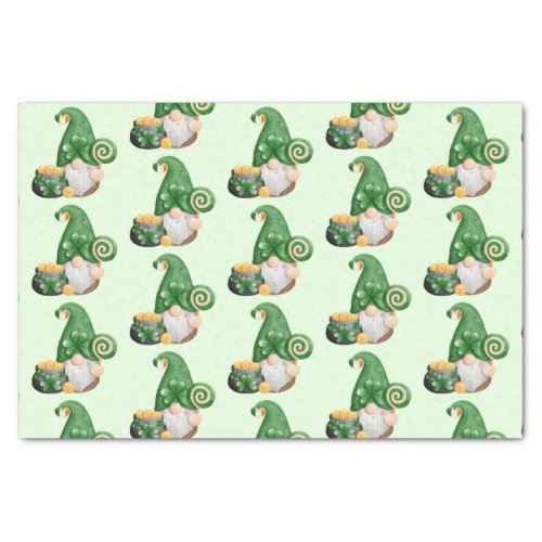 Cute St Patricks Day Lucky Gnomes  Tissue Paper