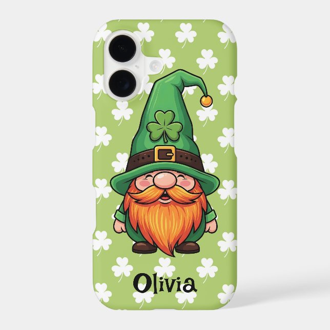 Cute St. Patrick's Day Lucky Leprechaun Gnome  Case-Mate iPhone Case (Back)