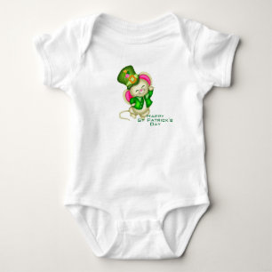 Cute St Patrick's Day Mouse Baby Bodysuit