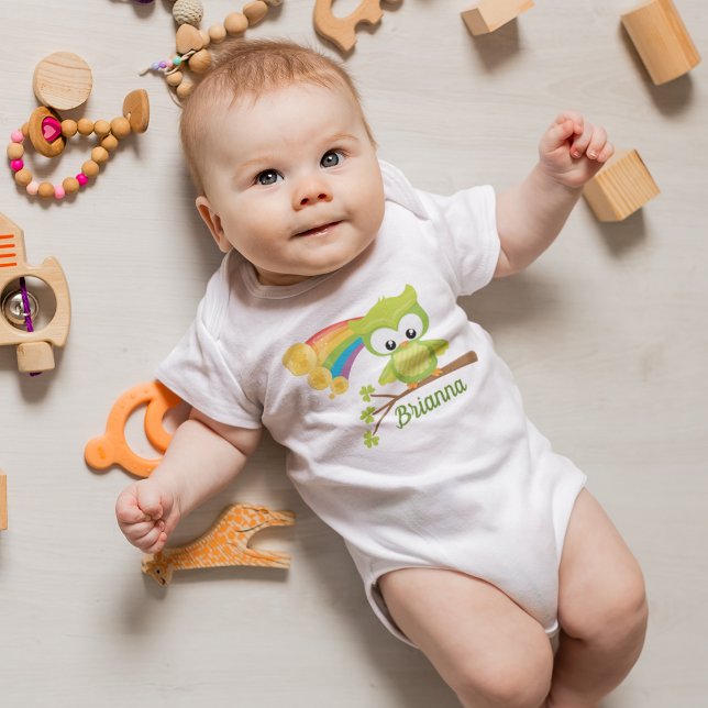 Cute St. Patricks Day Owl Custom Irish Baby Bodysuit (Creator Uploaded)