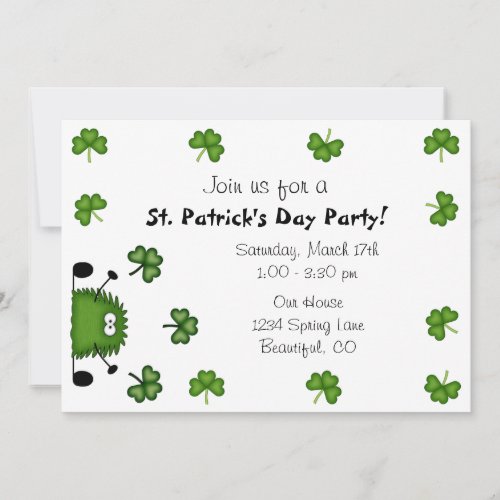 Cute St Patrick's Day Party Invitation