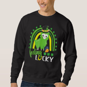 Cute St Patricks Day Rainbow Llama Lucky O Llama L Sweatshirt