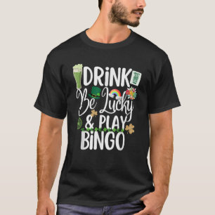 Cute St Patricks Day Shamrock Bingo Drinking Group T-Shirt