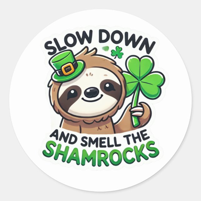 Cute St. Patrick's Day Shamrock sticker (Front)
