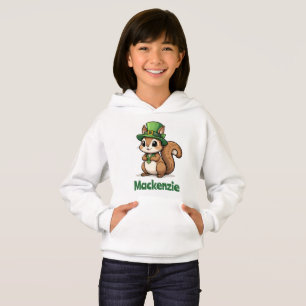Cute St. Patrick's Day Squirrel with Green Hat Hoodie