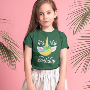 Cute St. Patrick's Day Unicorn Birthday Girl T-Shirt