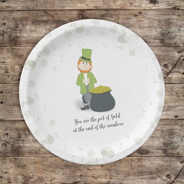 Cute St. Patrick's Leprechaun Custom Paper Plates (Creator Uploaded)