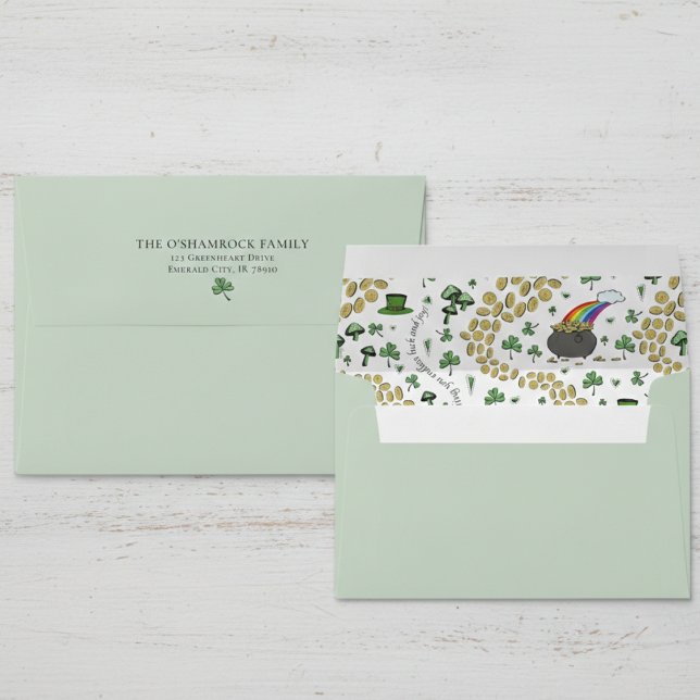 Cute St Patrick's Luck & Joy Irish Blessing e Envelope (Creator Uploaded)
