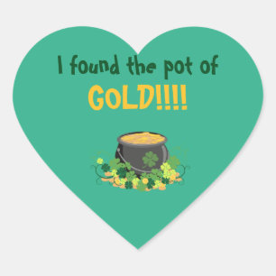 Cute St. Patrick's Pot of Gold Heart Sticker