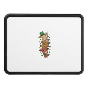 Cute Stacked Cows St Patrick Vintage Engraving Des Hitch Cover