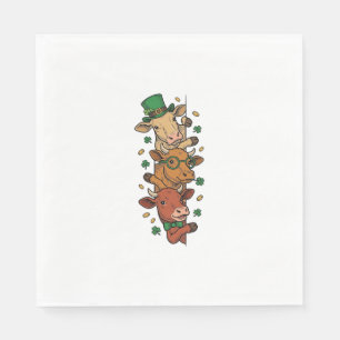 Cute Stacked Cows St Patrick Vintage Engraving Des Napkins