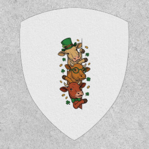 Cute Stacked Cows St Patrick Vintage Engraving Des Patch