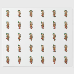 Cute Stacked Cows St Patrick Vintage Engraving Des Wrapping Paper