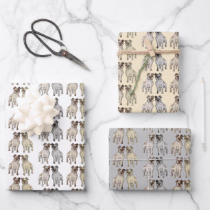 Cute Staffordshire Bull Terrier Dog Lovers Wrapping Paper Sheets