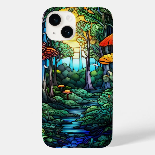 cute stained glass fantasy forest Case-Mate iPhone case (Back)
