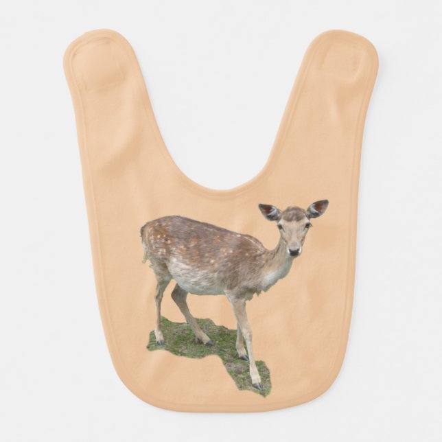 Cute Standing Deer Baby Bib (Front)