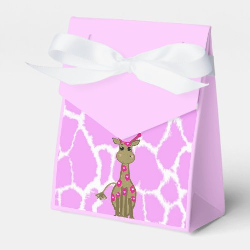 Cute Standing Giraffe with Pink Spots Favor Boxes