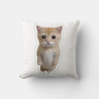 Cute Standing Orange Kitten Pillowcase Throw Pillow