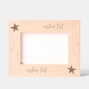Cute Star & Comet Custom Wooden Picture Engraved Frames