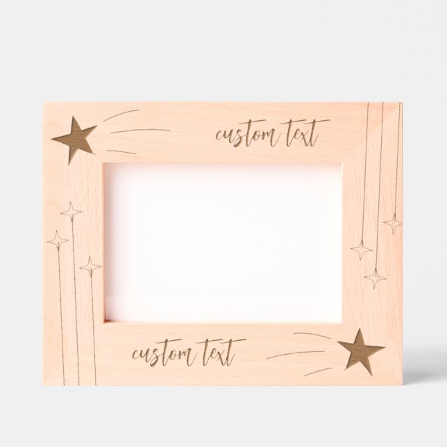 Cute Star & Comet Custom Wooden Picture Engraved Frames (Front)