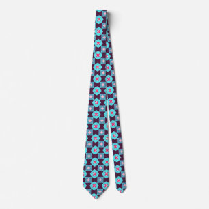 Cute Star Geometric Pattern `Blue Neck Tie