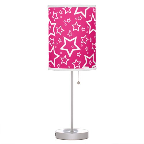 Cute Star Patterned Lamp in Hot Pink