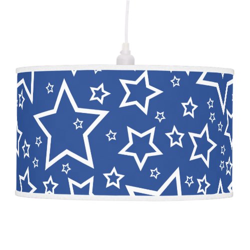Cute Star Patterned Pendant Lamp in Blue