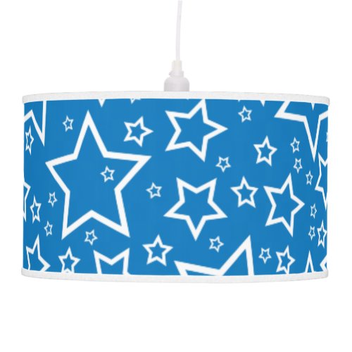 Cute Star Patterned Pendant Lamp in Bright Blue