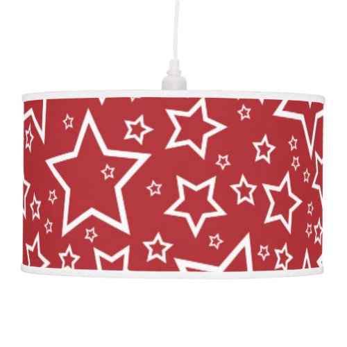 Cute Star Patterned Pendant Lamp in Cherry Red