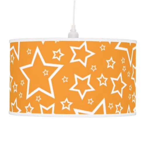 Cute Star Patterned Pendant Lamp in Orange
