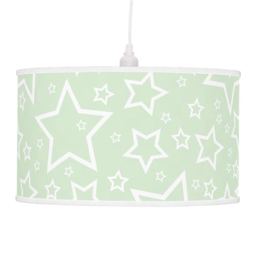 Cute Star Patterned Pendant Lamp in Pale Green