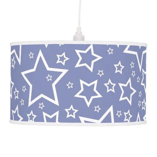 Cute Star Patterned Pendant Lamp in Periwinkle