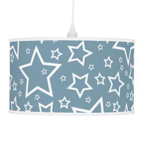 Cute Star Patterned Pendant Lamp in Slate Gray