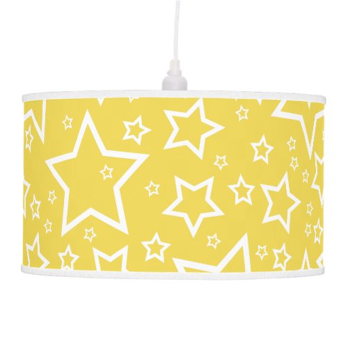 Cute Star Patterned Pendant Lamp in Yellow