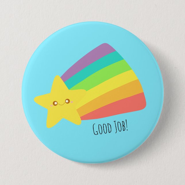 Cute Star Rainbow Button (Front)