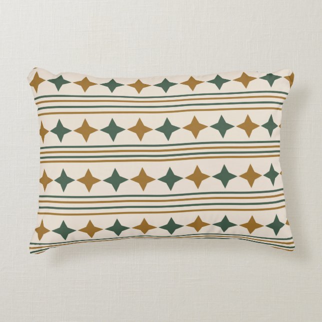 Cute starburst and lines pattern Retro style Accent Pillow (Front)