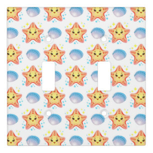 Cute Starfish and Seashells Light Switch Cover