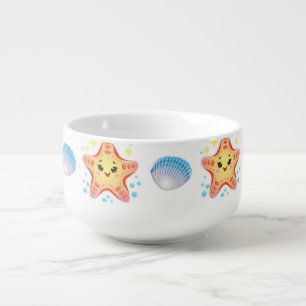 Cute Starfish and Seashells Soup Mug