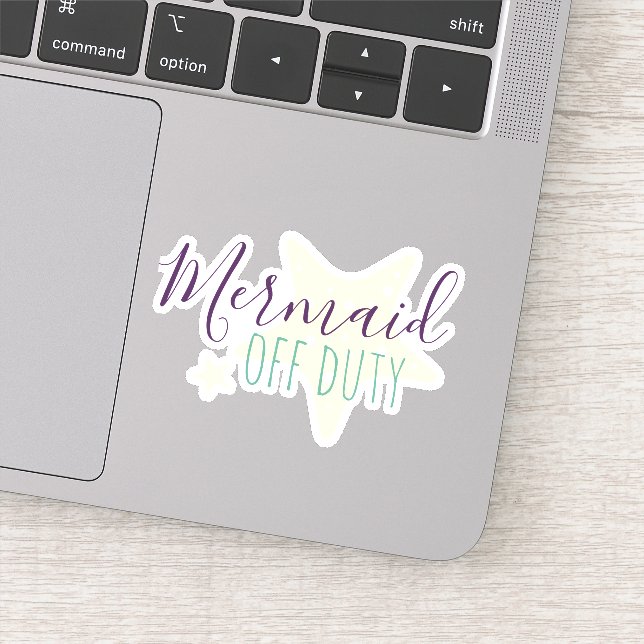 Cute Starfish Mermaid Off Duty Sticker (Detail)