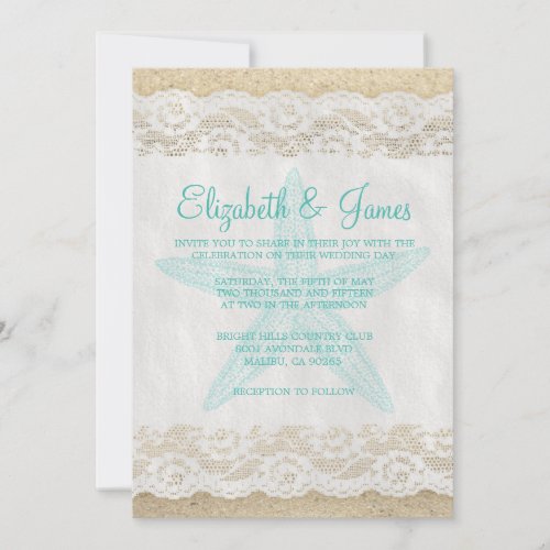 Cute Starfish Wedding Invitations