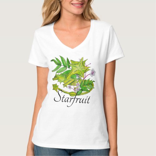 Cute starfruit dragon with flowers T_Shirt