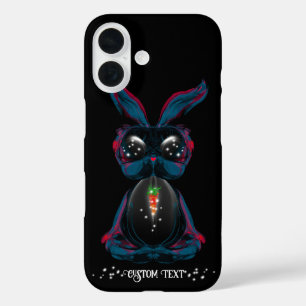 Cute Starlight Eyes Bunny in Yoga Pose Meditation iPhone 16 Case