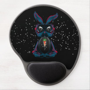 Cute Starlight Eyes Bunny in Yoga Pose Meditation Gel Mouse Pad