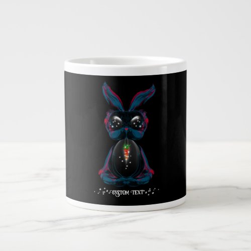 Cute Starlight Eyes Bunny in Yoga Pose Meditation Giant Coffee Mug