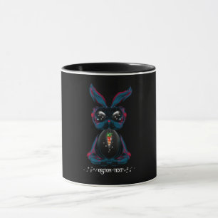 Cute Starlight Eyes Bunny in Yoga Pose Meditation Mug