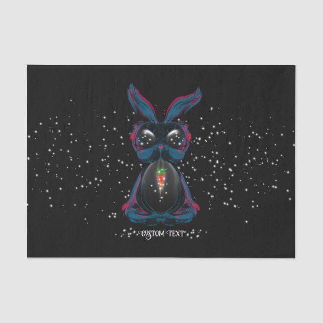 Cute Starlight Eyes Bunny in Yoga Pose Meditation Tissue Paper (Front)