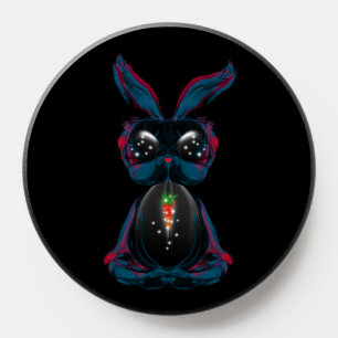 Cute Starlight Eyes Rabbit in Yoga Pose Meditation PopSocket