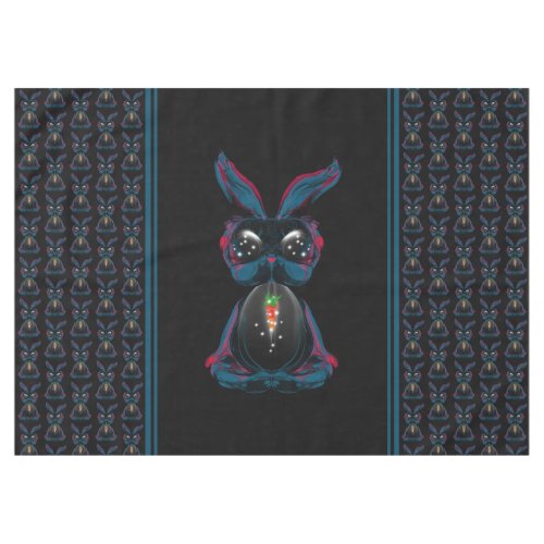 Cute Starlight Eyes Rabbit in Yoga Pose Meditation Tablecloth